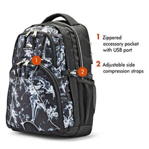 High Sierra Swerve Laptop Backpack, Black Steam/Black, One Size
