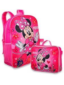 minnie mouse girl's 16" backpack w/detachable lunch box