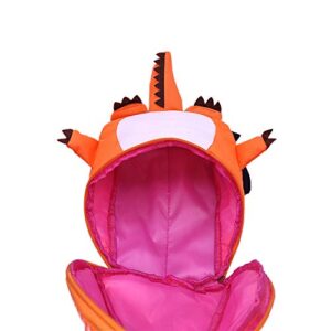 HANZE Dinosaur Backpack Toddler Kids Child Cute Fashion Waterproof 3D Cartoon Bag for Boys and Girls Toddlers, Orange