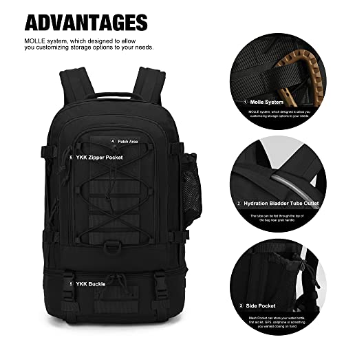 Mardingtop Hiking Backpack,Small Tactical Backpacks for Camping Military Traveling, 28L Motorcycle Backpack