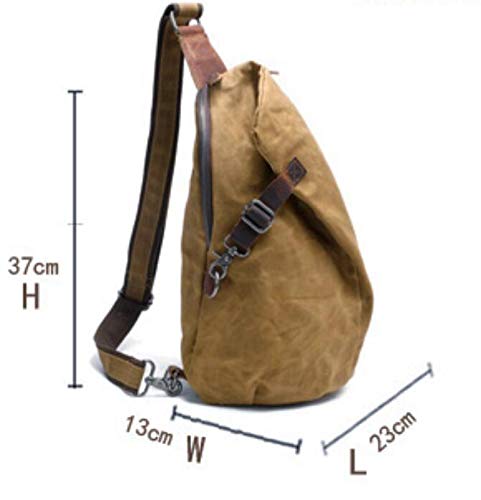 Lmagice Men's Sling Backpack Waxed Canvas Crossbody Bag Casual Daypacks, One Size