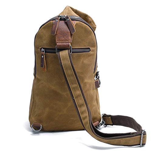 Lmagice Men's Sling Backpack Waxed Canvas Crossbody Bag Casual Daypacks, One Size