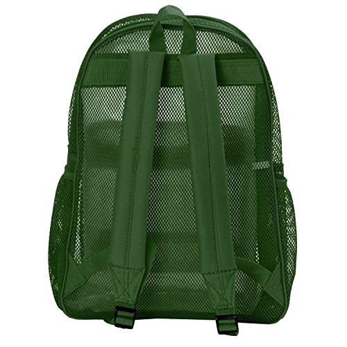 K-Cliffs Heavy Duty Mesh Backpack Classic Student Bookbag Durable See Through Netting Gym Bag Pack | Padded Straps (Green)