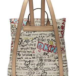 DKNY Multipurpose Fashion Backpack, White Iconic Graffiti Tilly