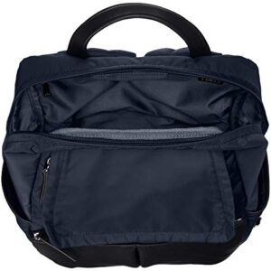 Y'saccs(イザック) Isaac Y91-11-04 New Nylon x Leather Combination Series, Front Pocket Rucksack, Women's, Navy