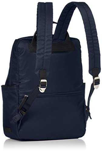 Y'saccs(イザック) Isaac Y91-11-04 New Nylon x Leather Combination Series, Front Pocket Rucksack, Women's, Navy