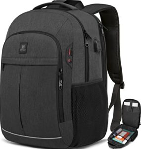 cafele 17.3 inch laptop backpack, school backpack,large tsa travel carry on backpack,college student bookbag with usb port,teenagers water resistant computer bagpack gift for men women,grey