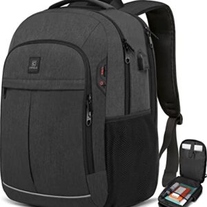 CAFELE 17.3 Inch Laptop Backpack, School Backpack,Large TSA Travel Carry on Backpack,College Student Bookbag with USB Port,Teenagers Water Resistant Computer Bagpack Gift for Men Women,Grey