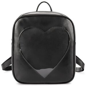 steamedbun ita bag backpack heart shaped black pin display backpack with insert
