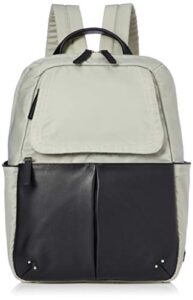 y'saccs(イザック) isaac y91-11-04 new nylon x leather combination series, front pocket rucksack, women's, gray