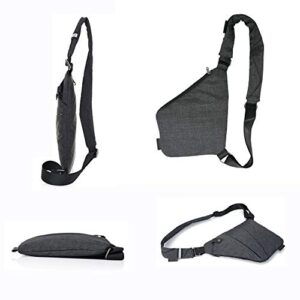 TOLOG Sling Bag Fashion Digital Silm Shoulder Bag Men Multi-functional Crossbody Backpack Anti-theft Gun Chest Bag (Right Hand)