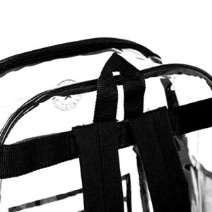 NiceAndGreat Heavy Duty Clear Backpack See Through PVC Stadium Security Transparent Workbag | Black