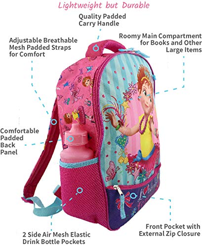 Fancy Nancy Girls 5 piece Backpack and Snack Bag School Set (One Size, Pink/Blue)