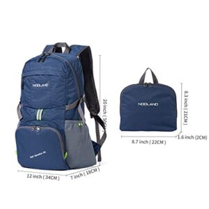 Sharkborough NODLAND Lightweight Backpack, 35L Foldable Hiking Daypack Blue