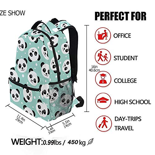 Cute Panda School Backpack for Kids Girls/Boys Teens Bookbag Student Backpacks Travel Daypack Shoulder Bags Medium