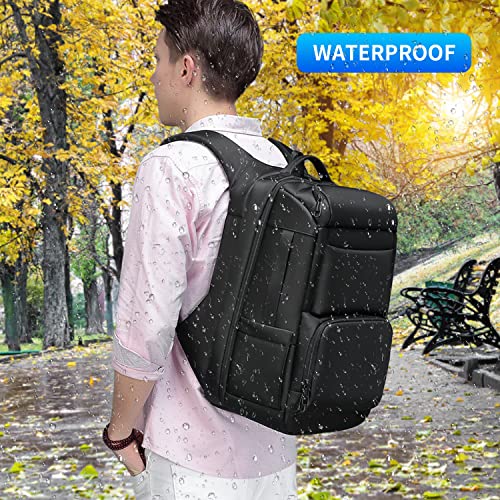 Eurcool Laptop Backpack for Men,Multifunction Business 15.6/17/17.3 inch Laptop Backpack,with USB Charging Port Waterproof Travel Bag, Black-07, Large