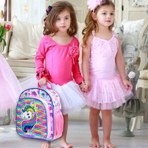 Unicorn Backpack for Girls, 12" Toddler Sequin Kids Bookbag, Cute Animal Preschool Kindergarten Schoolbag