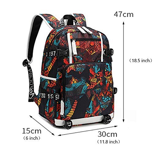 fanwenfeng Basketball Player Star Irving Multifunction Backpack Travel Student Backpack Fans Bookbag for Men Women (Style 2)