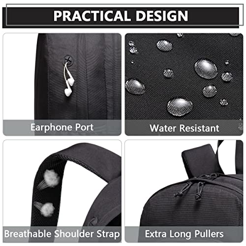 Backpack for Men and Women,ChaseChic WaterResistant Lightweight School Backpacks 15-in Laptop College Travel Bookbags,Black