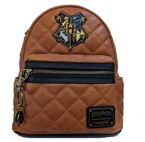 loungefly harry potter hogwarts crest faux leather quilted shoulder bag