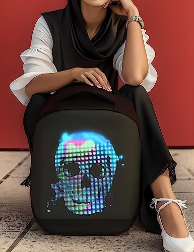 Novelty Smart LED Backpack Fashion Black Customizable Laptop Backpack Creative Christmas Gift School Bag (Black New Modol)