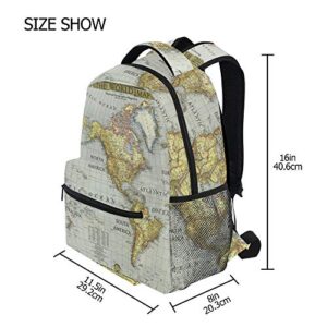 Nander Backpack Travel World Map Painting School Bookbags Shoulder Laptop Daypack College Bag for Womens Mens Boys Girls