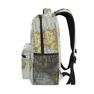 Nander Backpack Travel World Map Painting School Bookbags Shoulder Laptop Daypack College Bag for Womens Mens Boys Girls