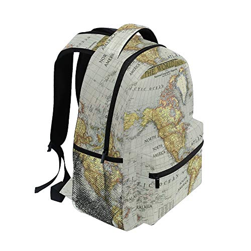 Nander Backpack Travel World Map Painting School Bookbags Shoulder Laptop Daypack College Bag for Womens Mens Boys Girls