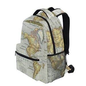 Nander Backpack Travel World Map Painting School Bookbags Shoulder Laptop Daypack College Bag for Womens Mens Boys Girls
