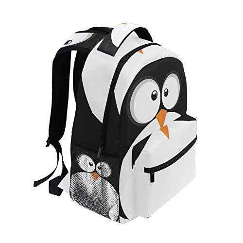 School Backpack Cute Penguin Bookbag for Boys Girls Teens Casual Travel Bag Computer Laptop Daypack