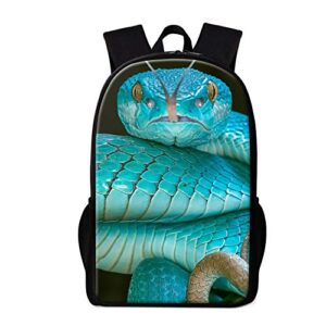 dispalang cute snake print backpack art school bookbag double shoulder satchel for boys animal rucksack for girls