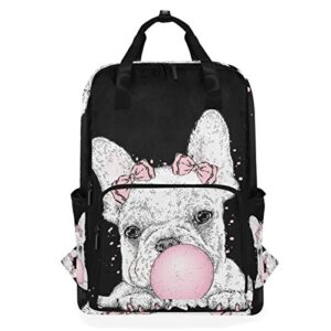 school backpack cute french bulldog large capacity bag for travel outdoor sports boys girls teenage