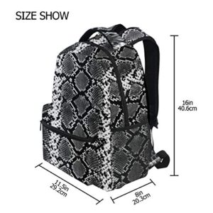 Backpack Travel Snakeskin pattern School Bookbags Shoulder Laptop Daypack College Bag for Womens Mens Boys Girls