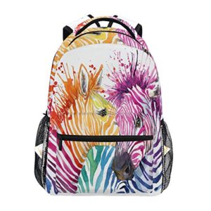 alaza oil painting zebra print backpack daypack college school travel shoulder bag