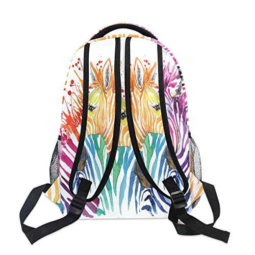 ALAZA Oil Painting Zebra Print Backpack Daypack College School Travel Shoulder Bag