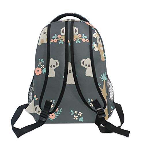 senya Koala And Flowers Backpack School Bag Travel Daypack Rucksack for Students One Size