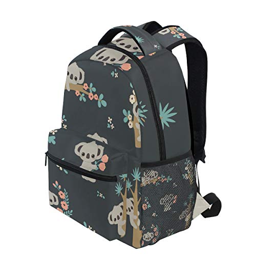 senya Koala And Flowers Backpack School Bag Travel Daypack Rucksack for Students One Size