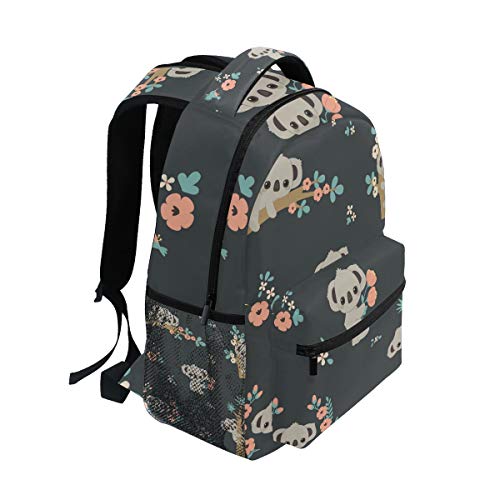 senya Koala And Flowers Backpack School Bag Travel Daypack Rucksack for Students One Size