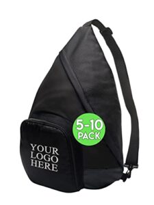 personalized custom crossbody sling backpack for women & men, 5 or 10 pack - add your embroidered logo