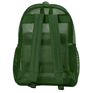 NiceAndGreat Heavy Duty Classic Student Mesh Backpack | Padded Straps | Green