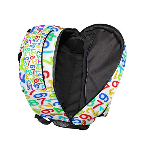 Colorful Numbers School Backpack Travel Rucksack Book Bag Laptop Backpack