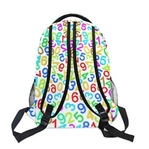 Colorful Numbers School Backpack Travel Rucksack Book Bag Laptop Backpack