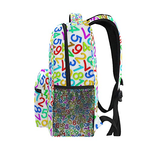 Colorful Numbers School Backpack Travel Rucksack Book Bag Laptop Backpack