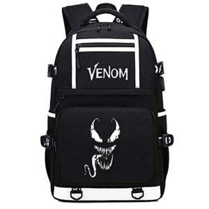 shangying's store movie peripheral products venom luminous multifunction backpack travel fans laptop daypack (style 4)