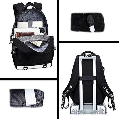 ShangYing's Store Movie Peripheral Products Venom Luminous Multifunction Backpack Travel Fans Laptop Daypack (Style 4)