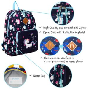 POWOFUN Kids Backpack School Bag Children Water-Resistant Cute Cartoon Travel Rucksack Backpack For Kindergarten Boys Girls with Chest Buckle