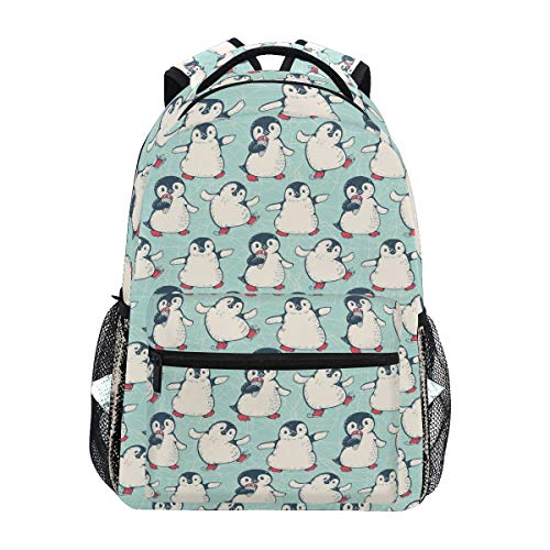 Nander Penguin Backpack Fits Laptop Slim Waterproof Durable Casual Daypack For Women Men College Schoolbag