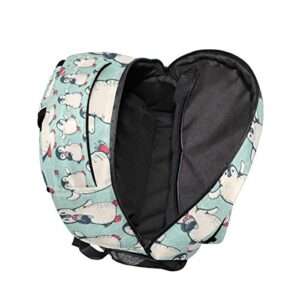 Nander Penguin Backpack Fits Laptop Slim Waterproof Durable Casual Daypack For Women Men College Schoolbag