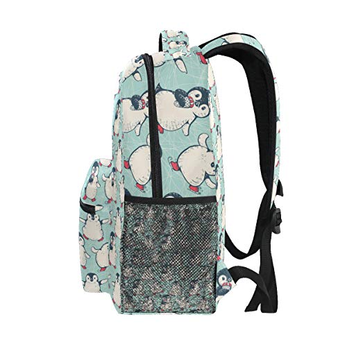 Nander Penguin Backpack Fits Laptop Slim Waterproof Durable Casual Daypack For Women Men College Schoolbag