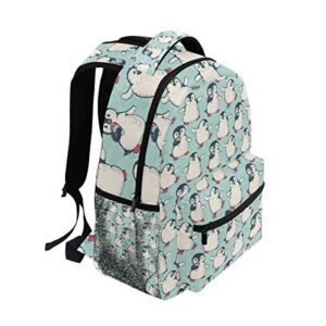 Nander Penguin Backpack Fits Laptop Slim Waterproof Durable Casual Daypack For Women Men College Schoolbag